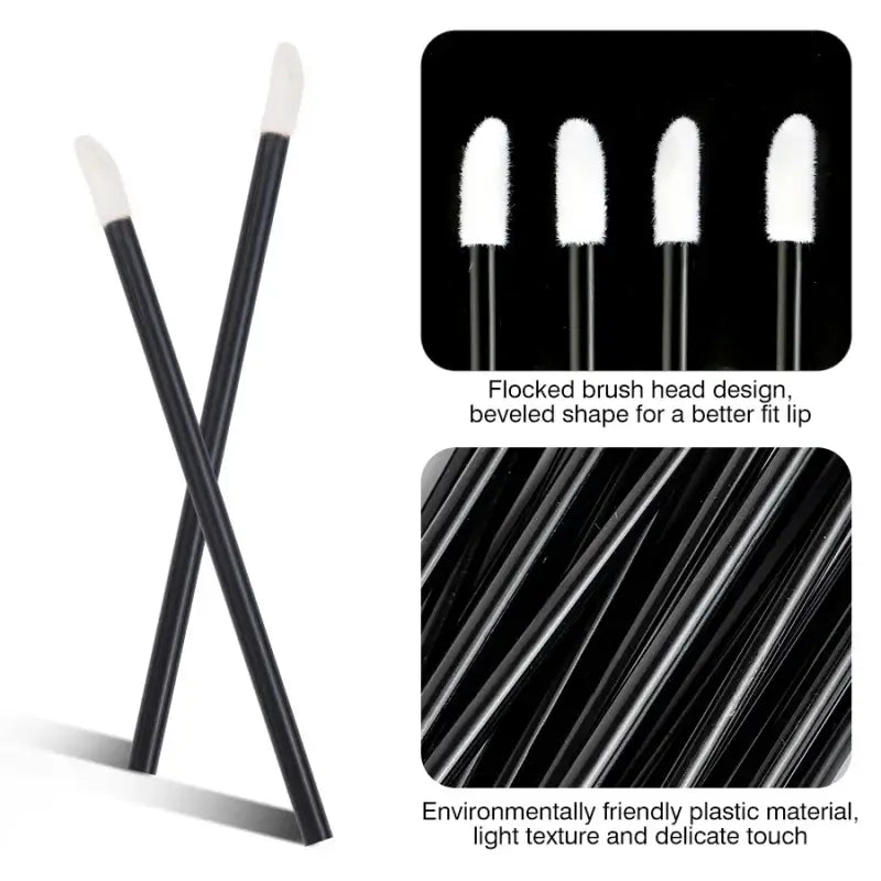 Lipstick applicators with flocked tips.