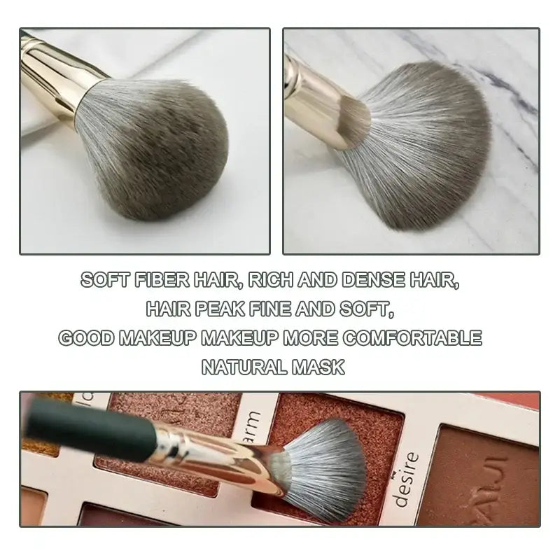 Makeup brush with soft, dense bristles.