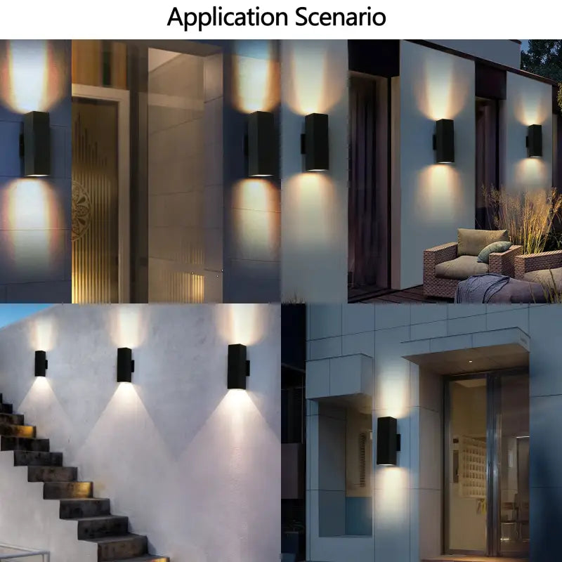 Outdoor wall sconces.