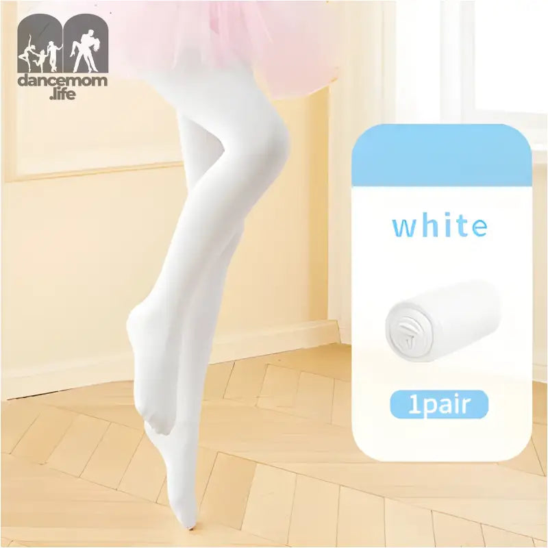 White thigh-high stockings or tights.