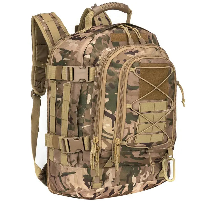 Camouflage tactical backpack.