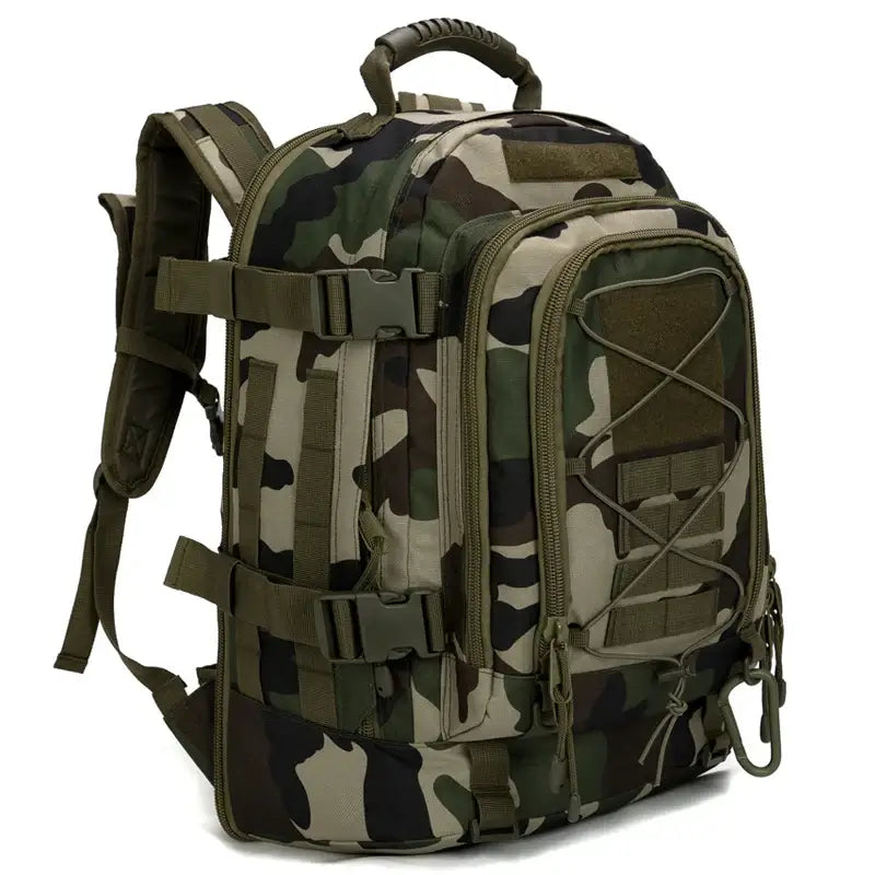 Camouflage tactical backpack.
