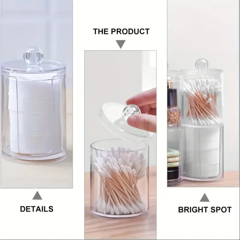 Clear acrylic storage containers.