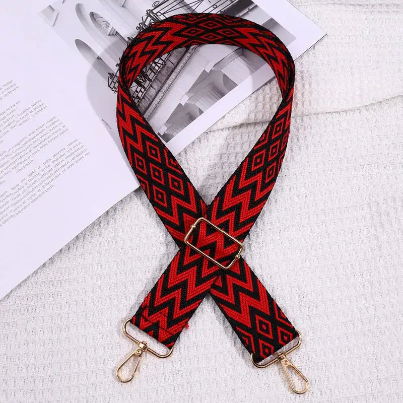 Adjustable Replacement Shoulder Bag Strap – Fashionable & Versatile Cloth Strap for Handbags Totes and Luggage - Red