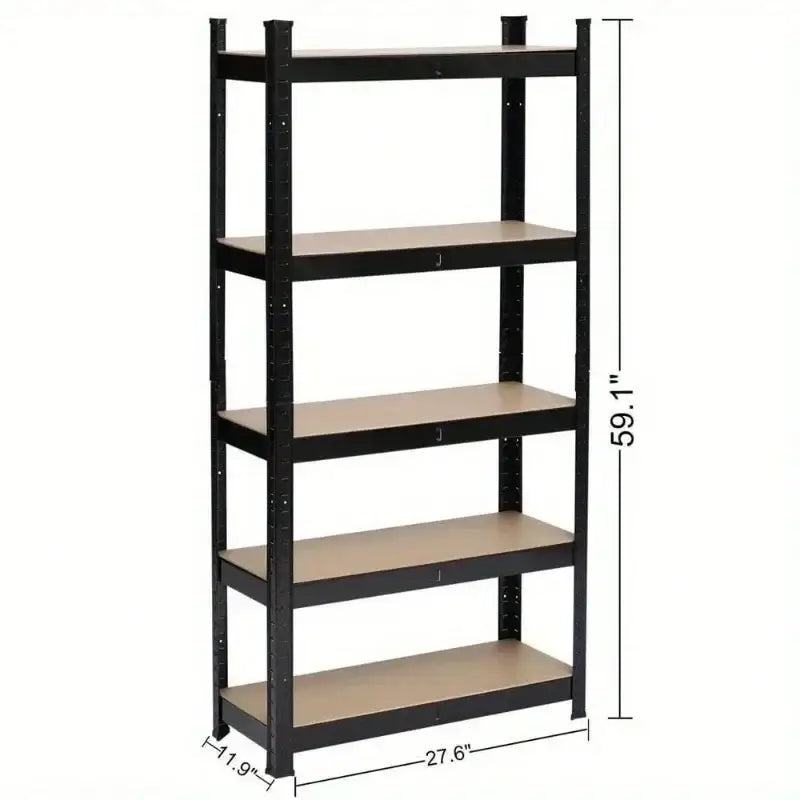 Adjustable Shelf Steel Garage Home Metal Unit Wire for Home Kitchen Office Garage Bedroom Closet - United States / Black