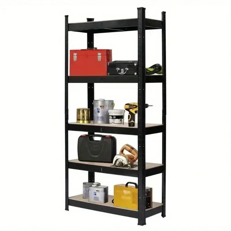 Adjustable Shelf Steel Garage Home Metal Unit Wire for Home Kitchen Office Garage Bedroom Closet - United States / Black