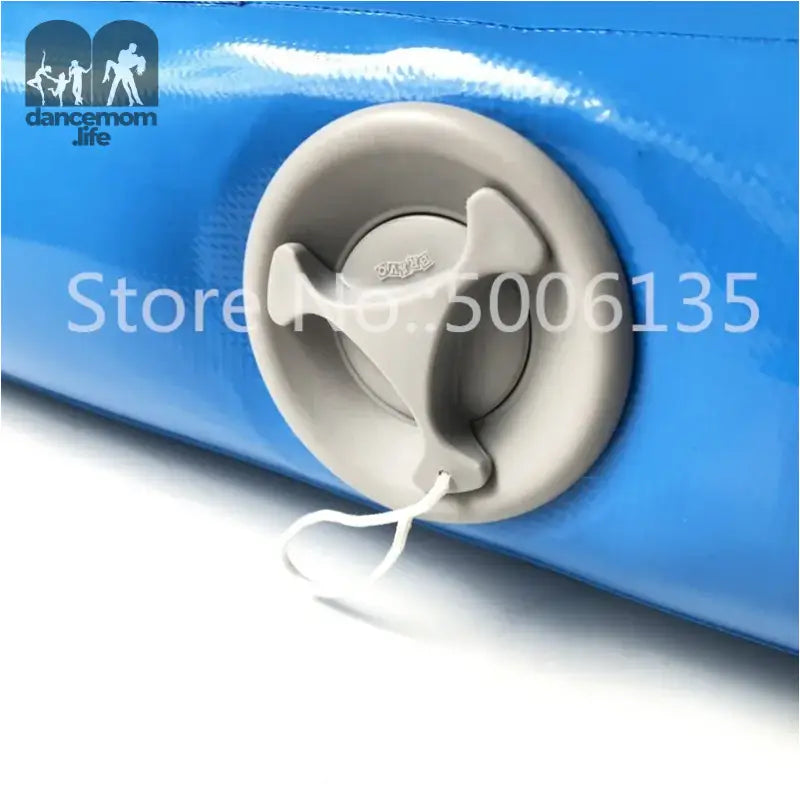 Blue inflatable with gray valve.