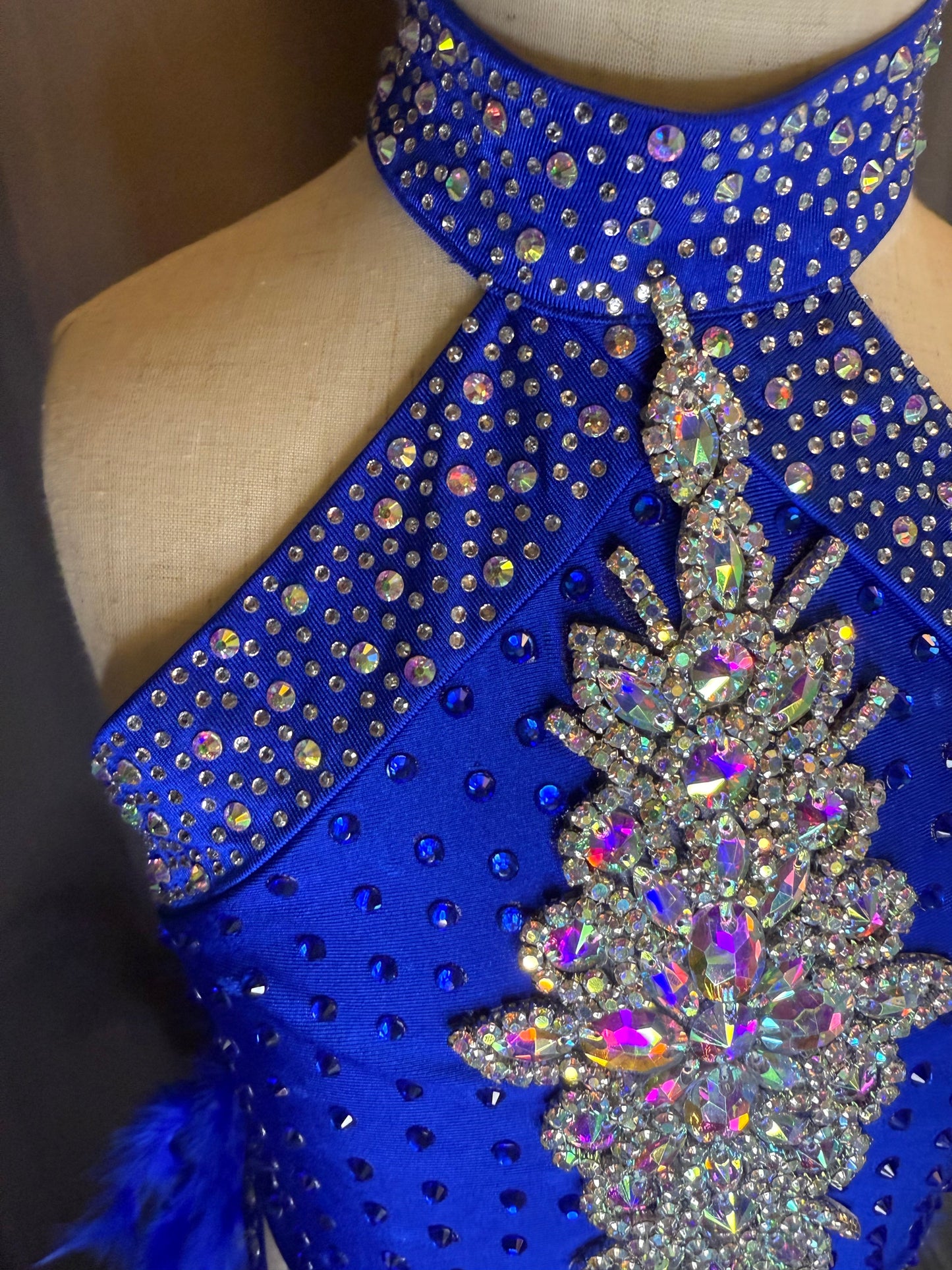 Aurora Royale – Royal Blue Jazz or Tap costume with AB & clear rhinestones