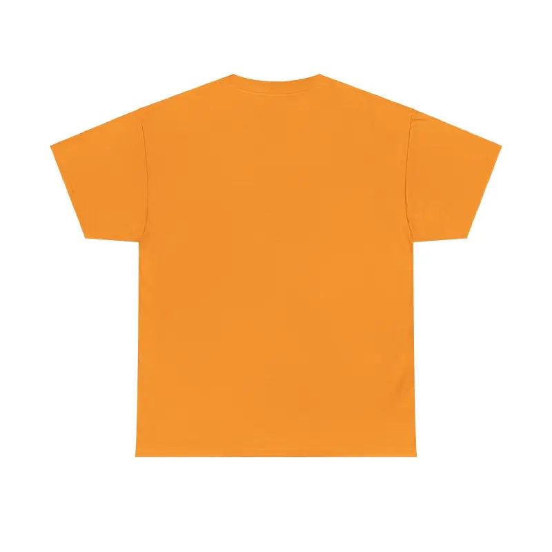 Plain orange t-shirt with short sleeves.