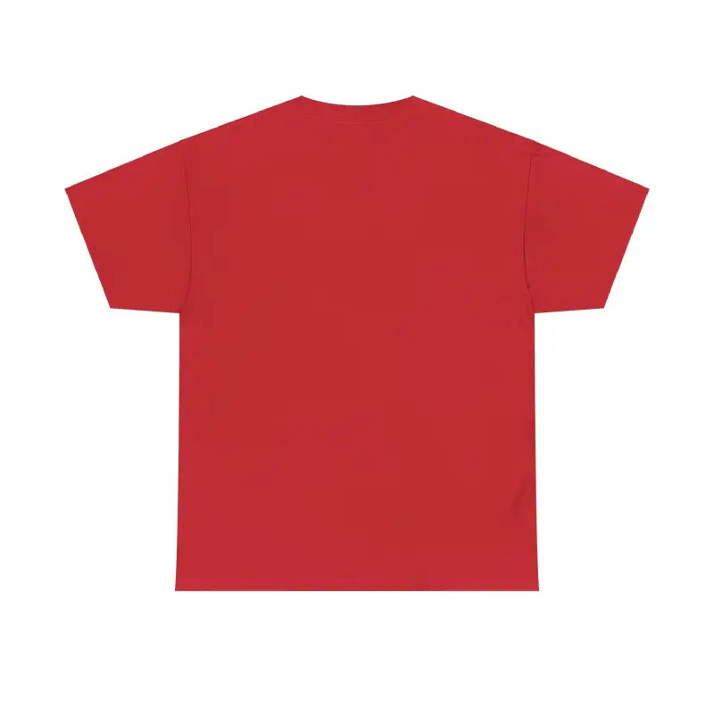 Plain red t-shirt with short sleeves.