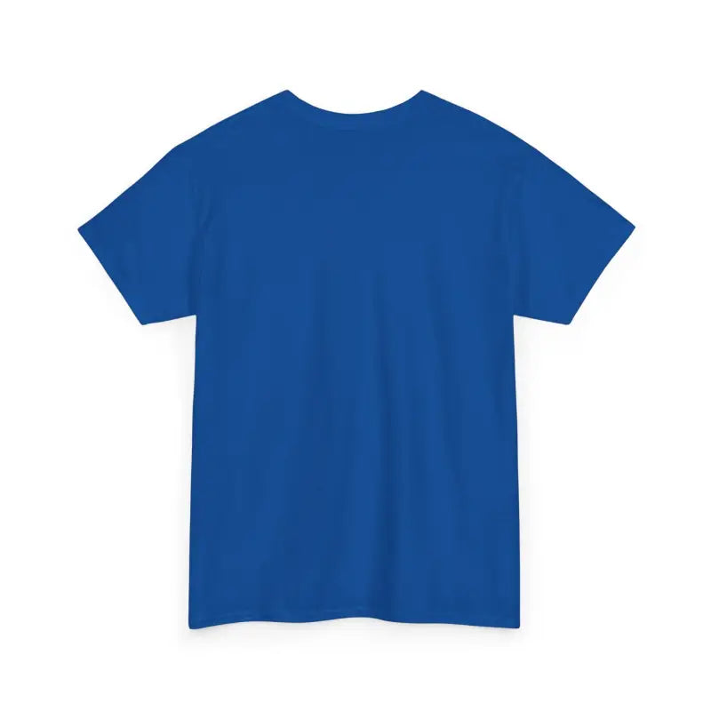 Plain royal blue t-shirt with short sleeves.