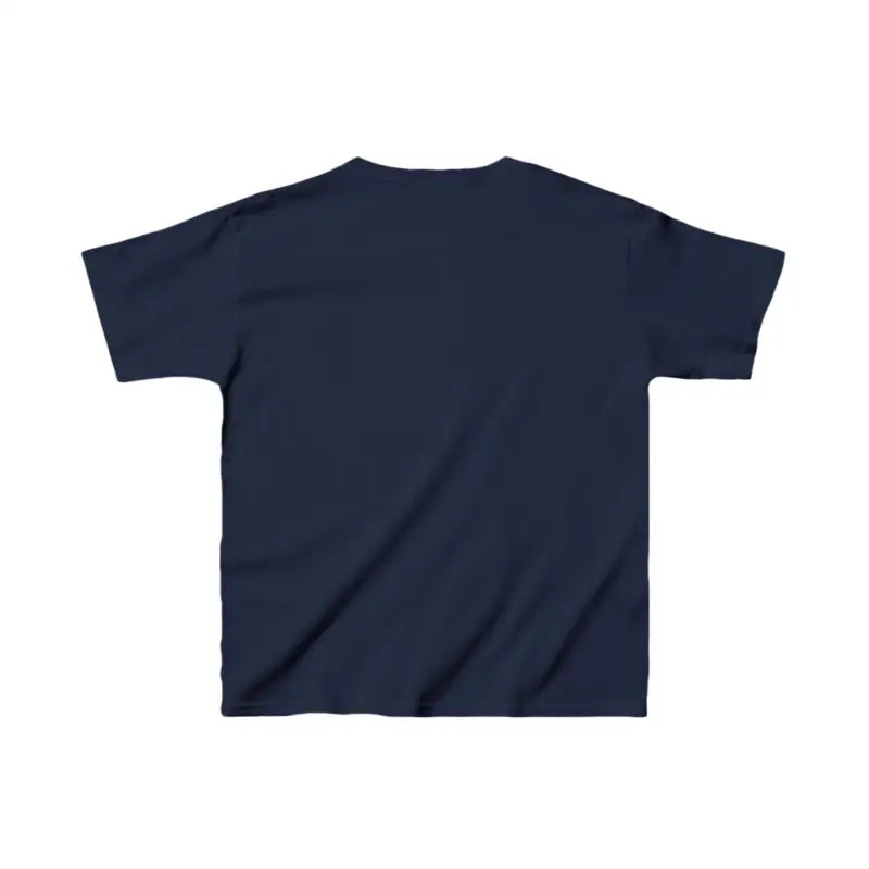 Navy blue short-sleeved t-shirt.