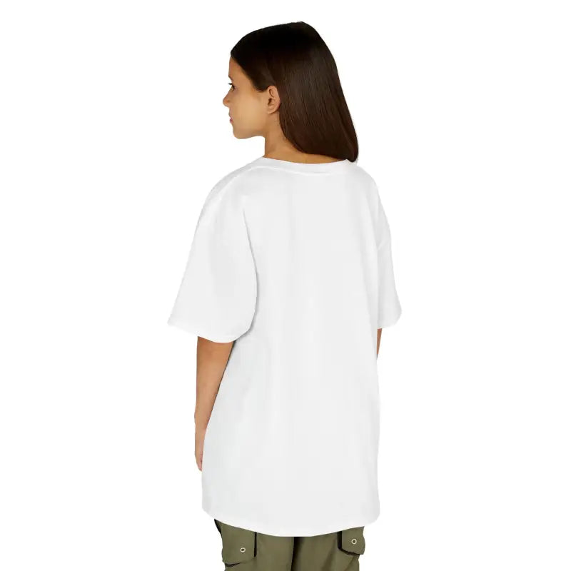 White oversized t-shirt shown from the back view.