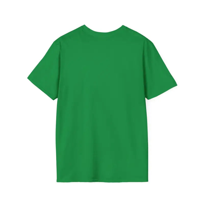Bright green short-sleeved t-shirt.