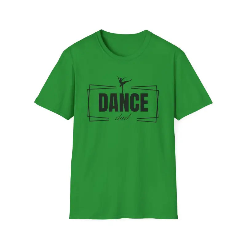 Green t-shirt with ’DANCE’ text and a ballet dancer silhouette design.