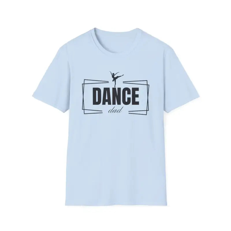 Light blue t-shirt with ’DANCE’ text and a ballet dancer silhouette design.