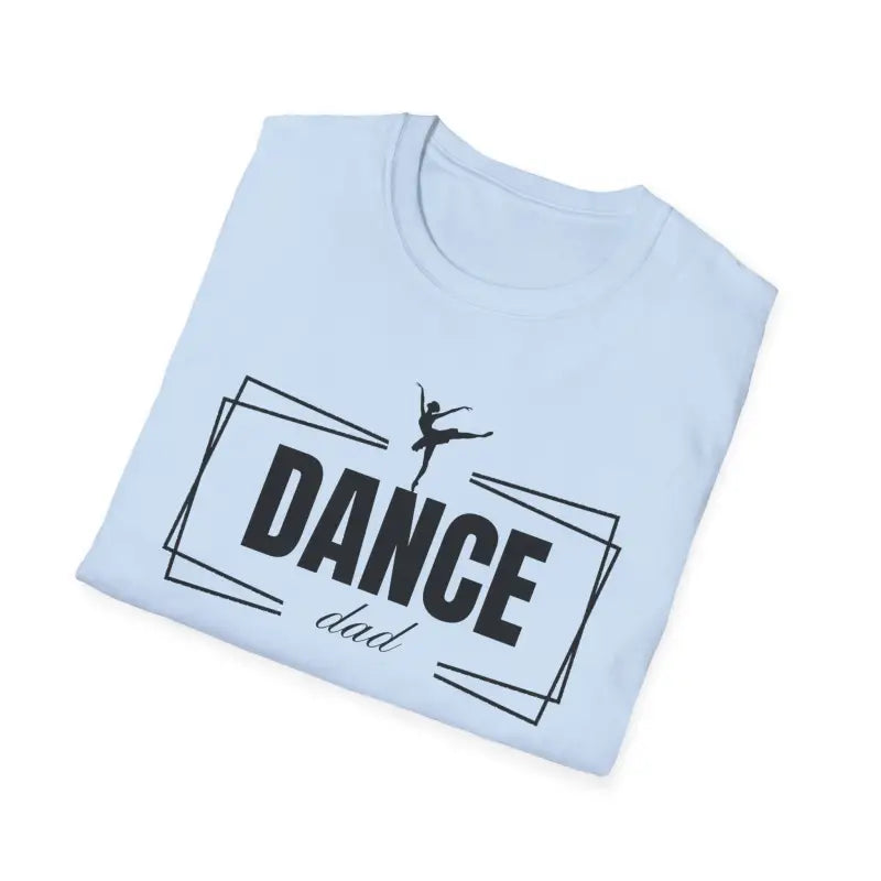 Light blue t-shirt with ’DANCE’ text and a ballet dancer silhouette graphic.