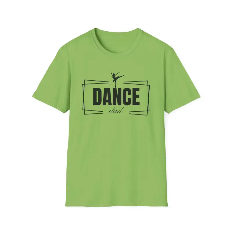 Lime green t-shirt with ’DANCE’ text and a ballet dancer silhouette design.