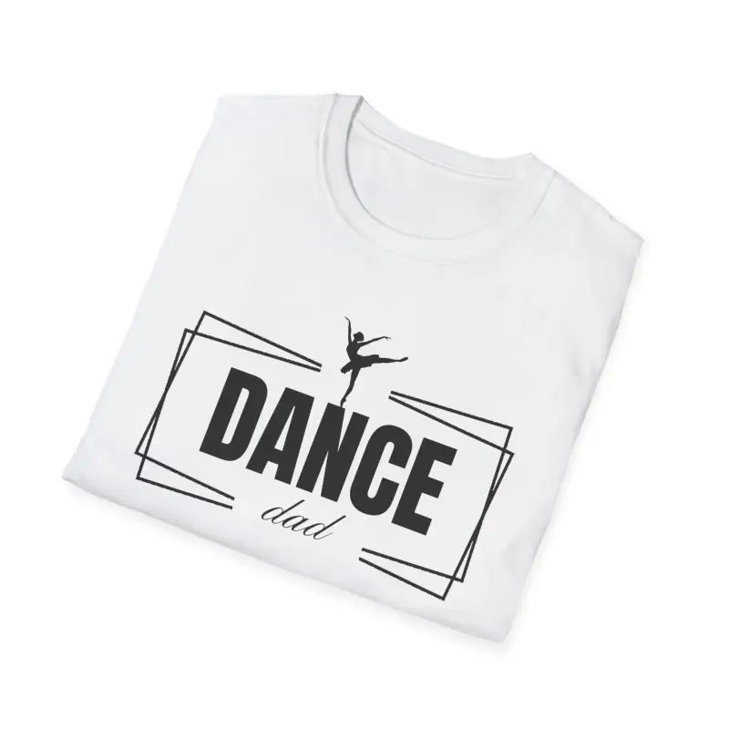 White t-shirt with ’DANCE’ text and a ballet dancer silhouette graphic.
