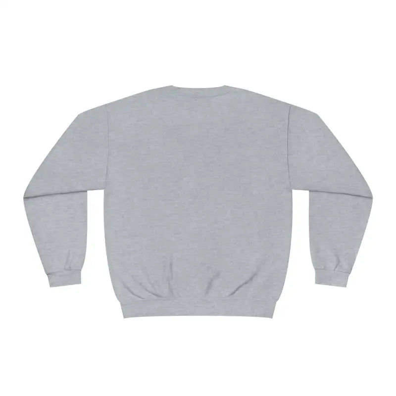 Light gray crewneck sweatshirt with long sleeves.
