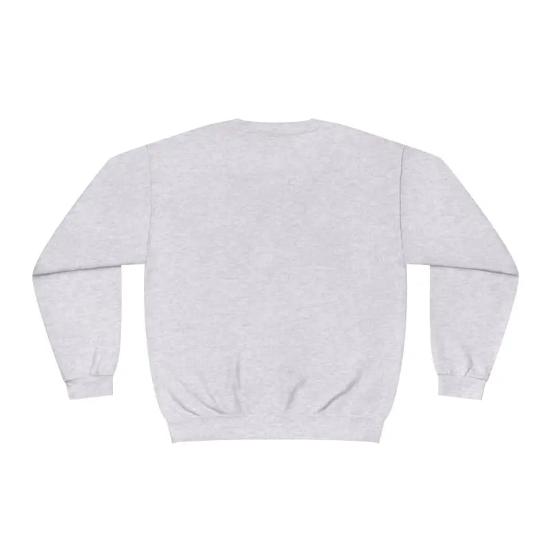 Light gray crewneck sweatshirt with long sleeves.