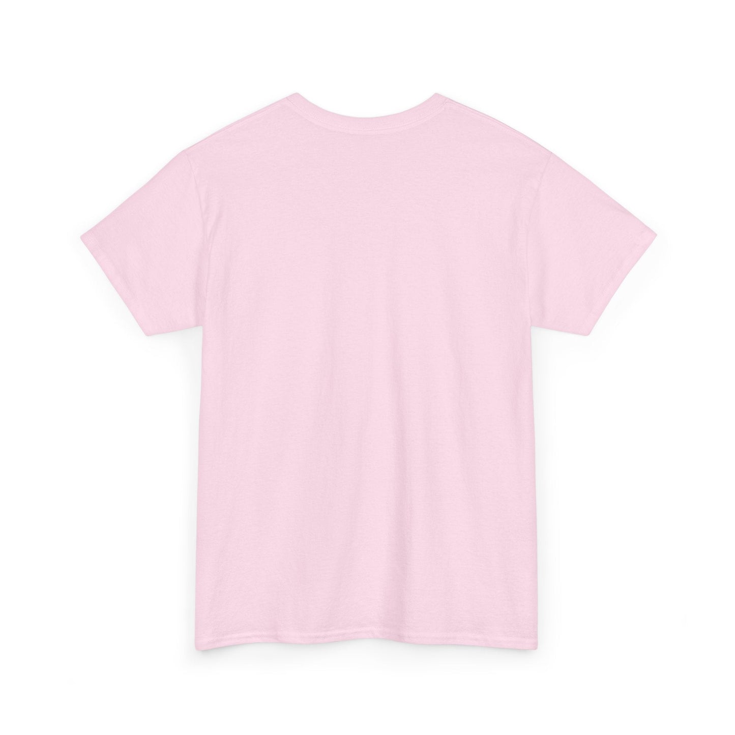 A soft pink, plain cotton t-shirt with a simple crew neck and short sleeves.