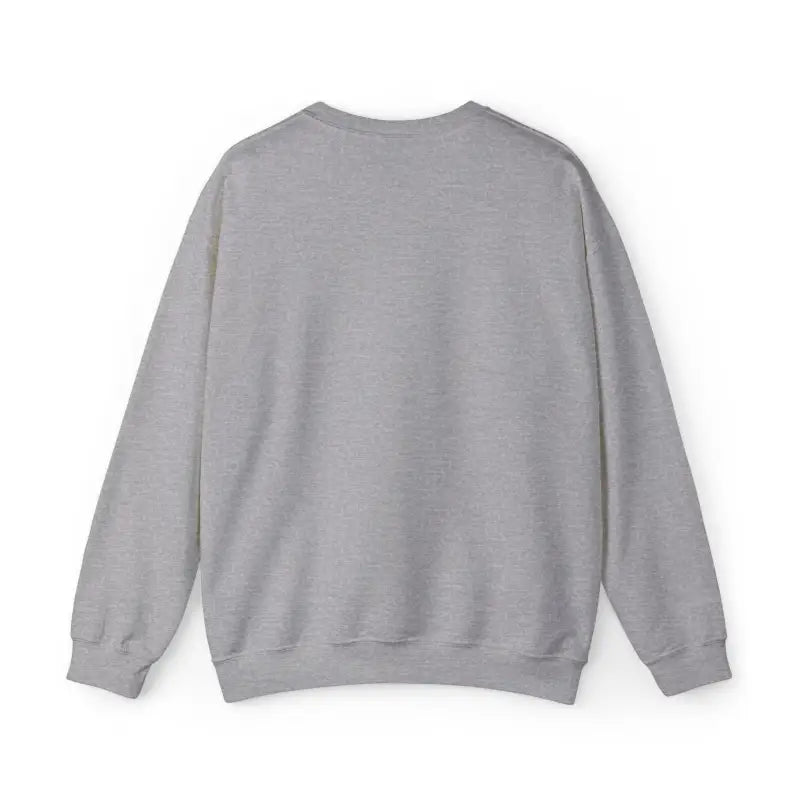 Light gray crewneck sweatshirt with long sleeves.