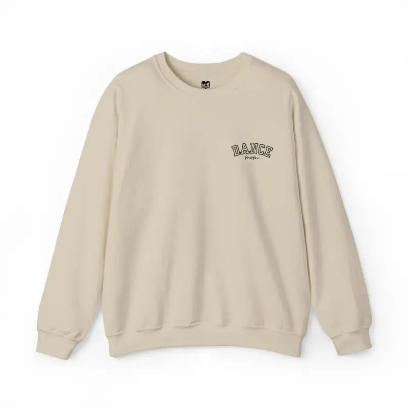 Beige crewneck sweatshirt with ’DANCE’ text embroidered on the chest.
