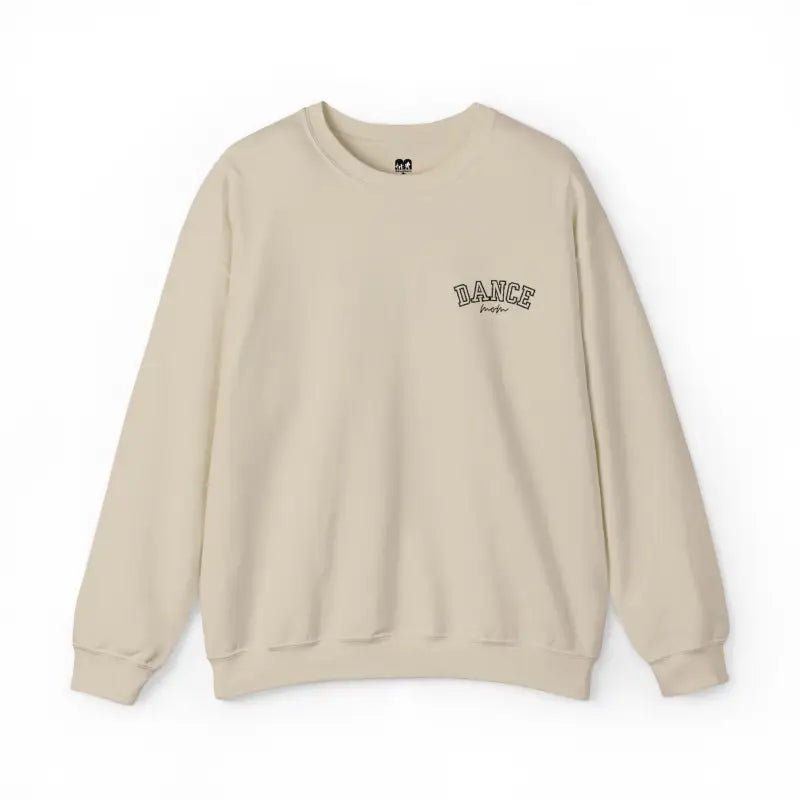 Beige crewneck sweatshirt with ’DANCE’ text embroidered on the chest.