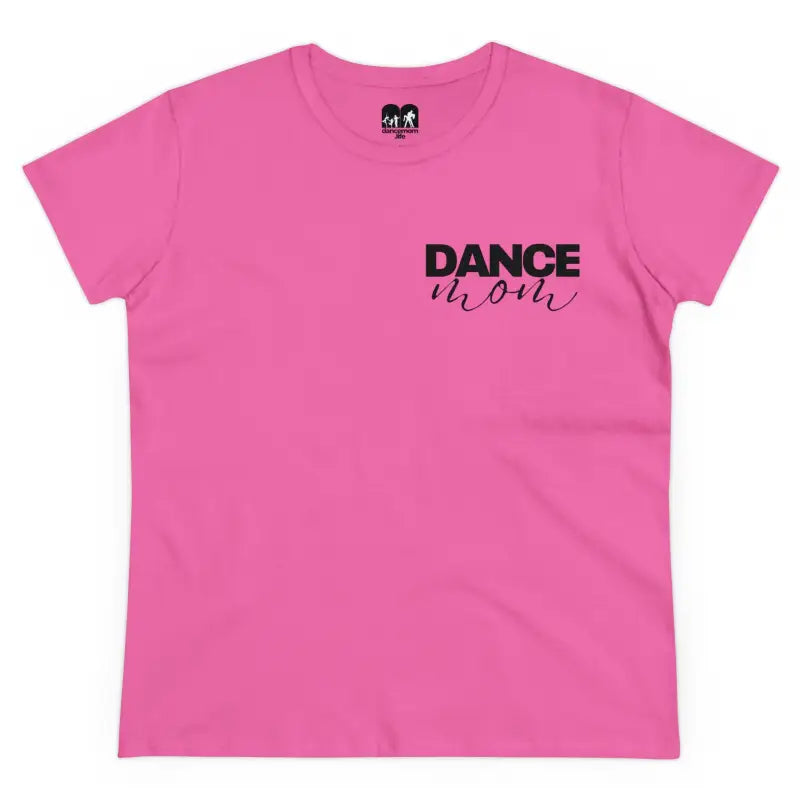 Pink t-shirt with ’DANCE’ text printed in black on the front.