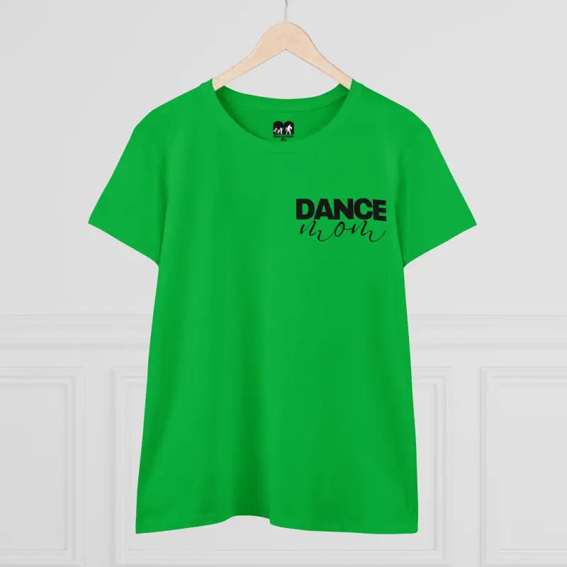 Bright green t-shirt with ’DANCE’ text printed on the front.