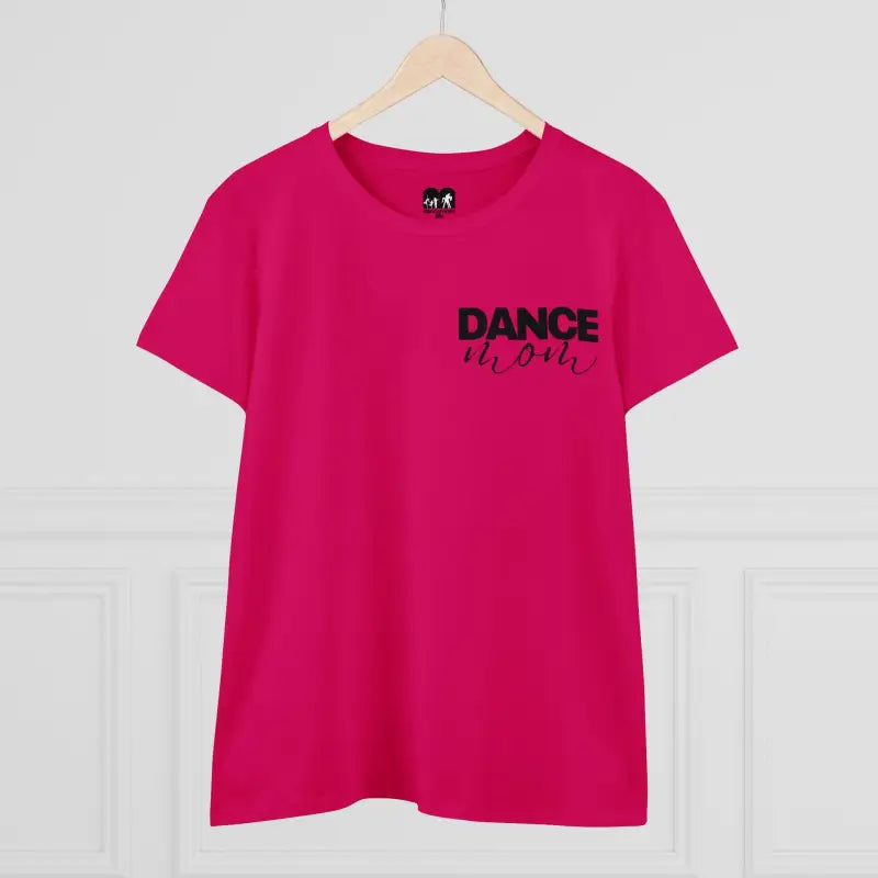 Hot pink t-shirt with ’DANCE’ text printed on the front.