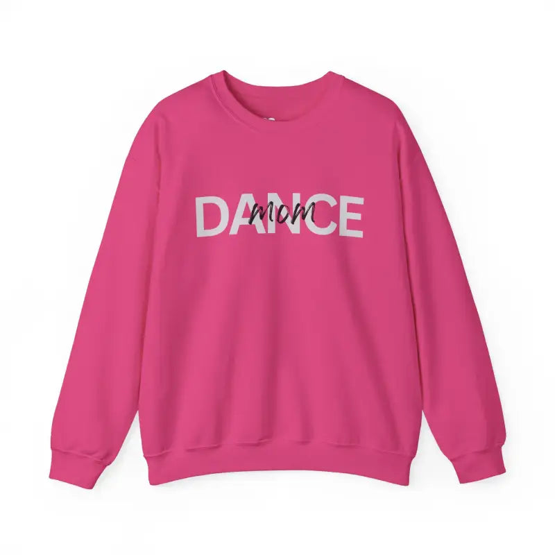 Hot pink sweatshirt with ’DANCE’ text printed across the front.