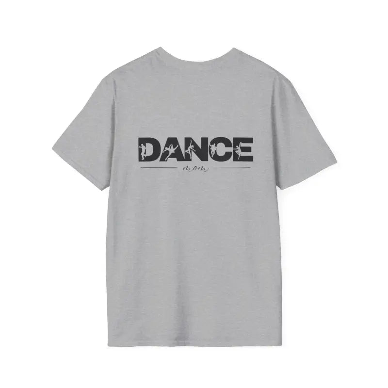 Gray t-shirt with ’DANCE’ text printed on it.