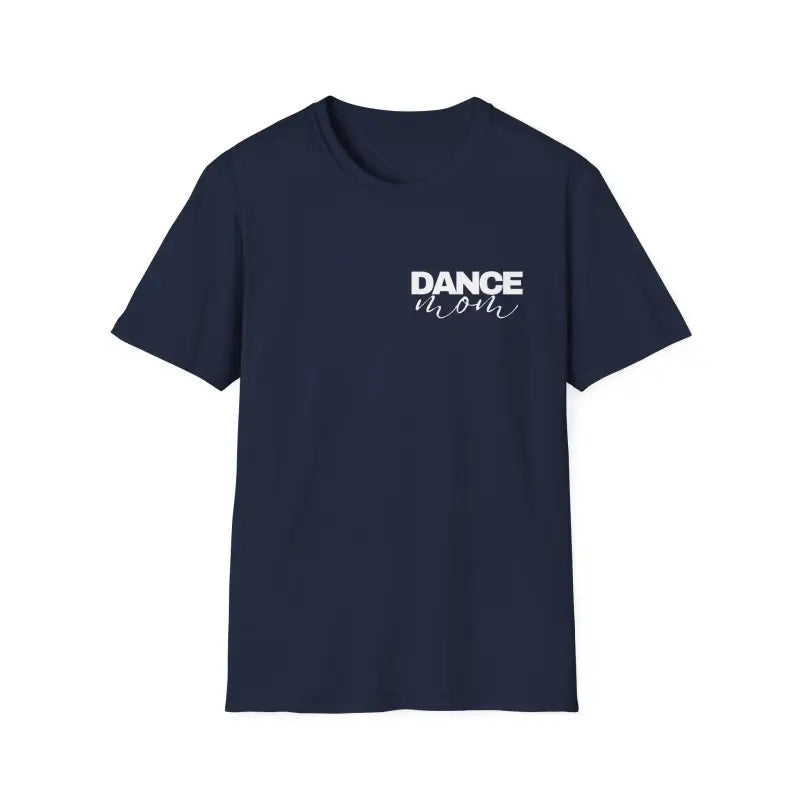 Navy blue t-shirt with ’DANCE’ text printed on the chest.