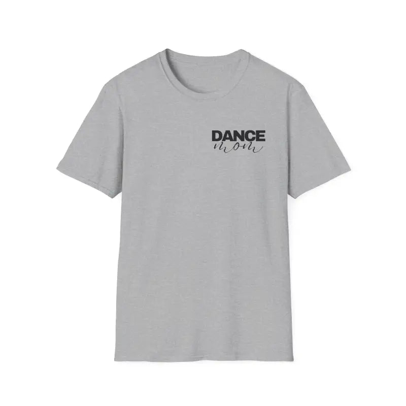 Light gray t-shirt with ’DANCE’ text printed on the chest.
