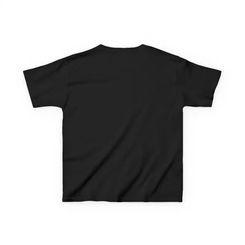 Plain black t-shirt with short sleeves.