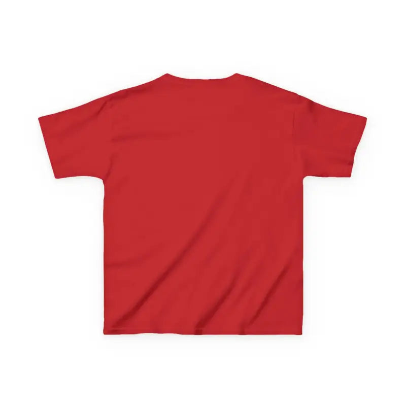 Plain red t-shirt with short sleeves.