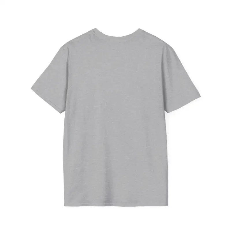 Plain gray short-sleeved t-shirt.