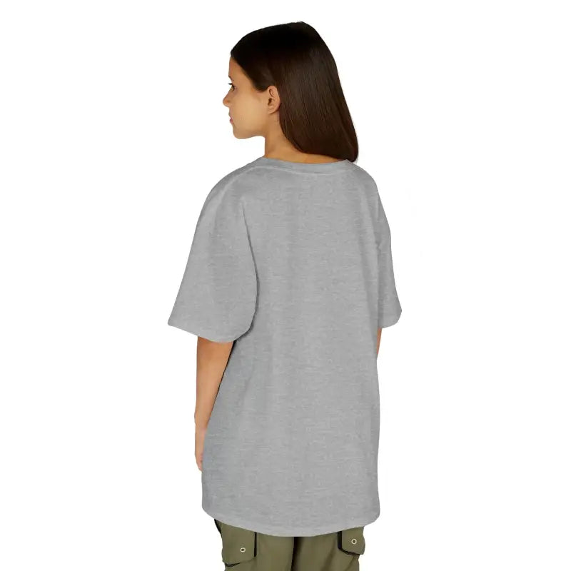Gray oversized t-shirt with short sleeves shown from the back.