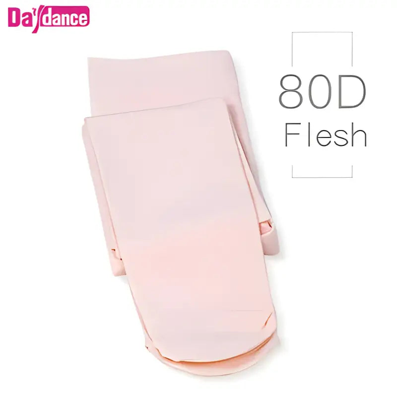 Light pink dance tights in 80 denier flesh tone.