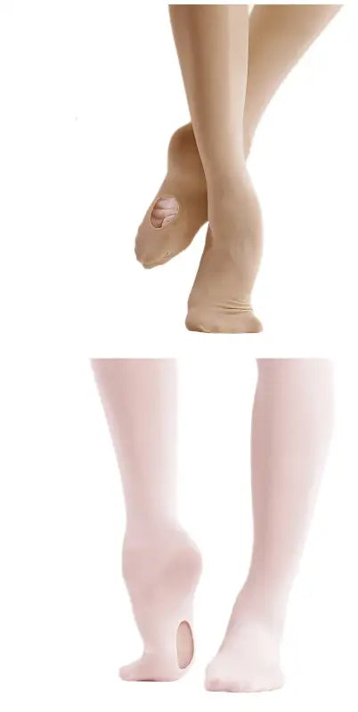 Ballet or dance tights in beige and pink colors.