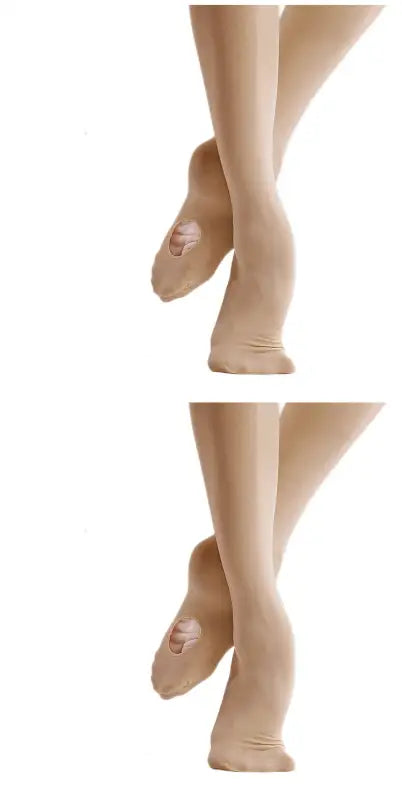 Beige half-sole dance shoes shown from a side view.