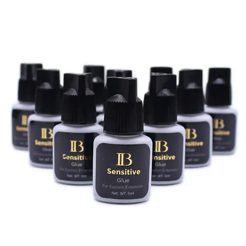 Bottles of eyelash extension glue.