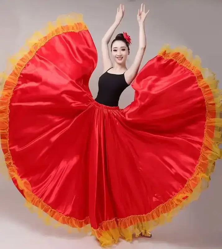 Red and yellow flamenco skirt.