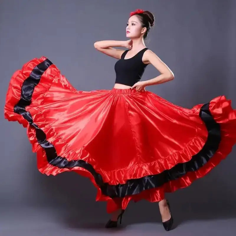 Red and black flamenco skirt.