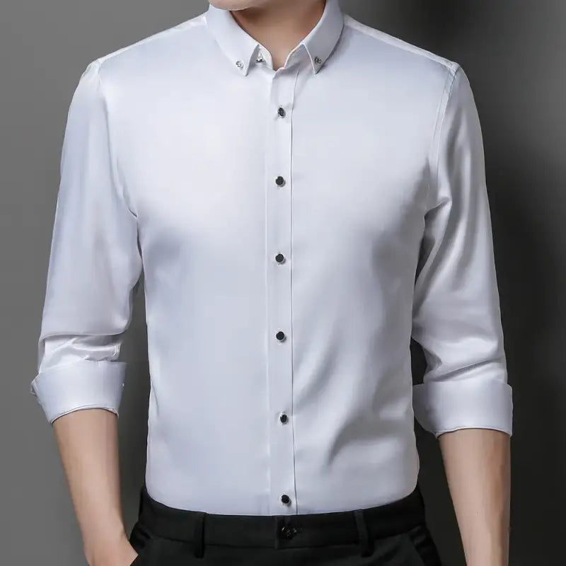 White button-down shirt.