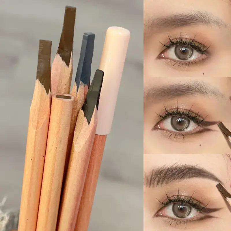 Cosmetic pencils and eye makeup application.