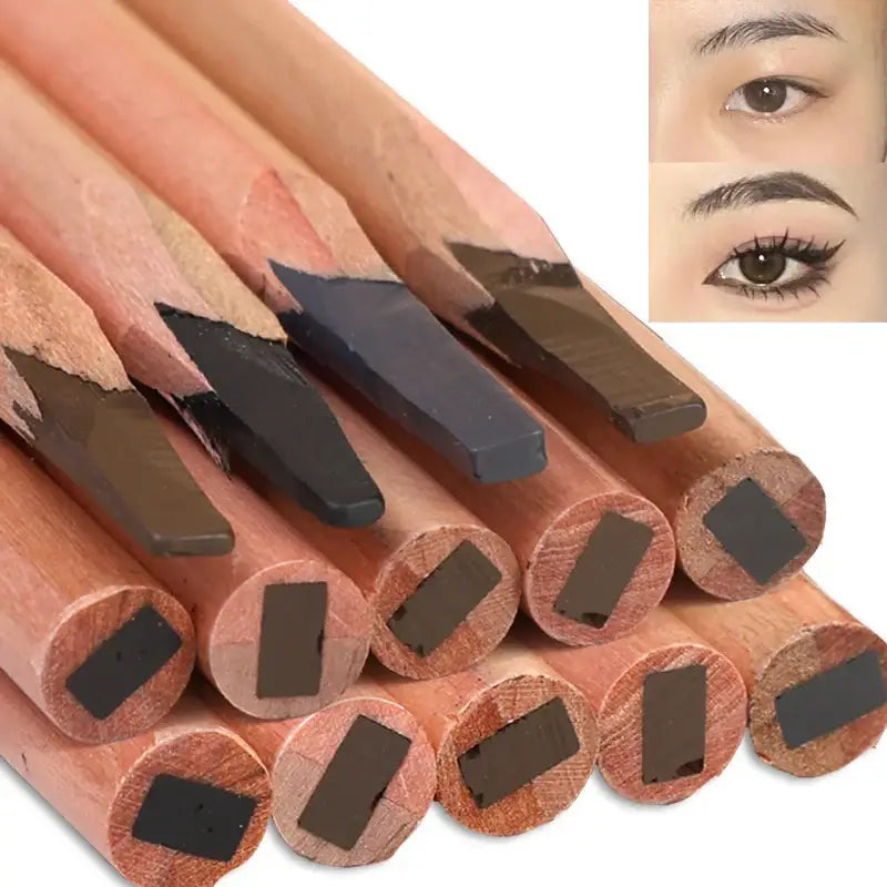 Eyebrow pencils with various shades.