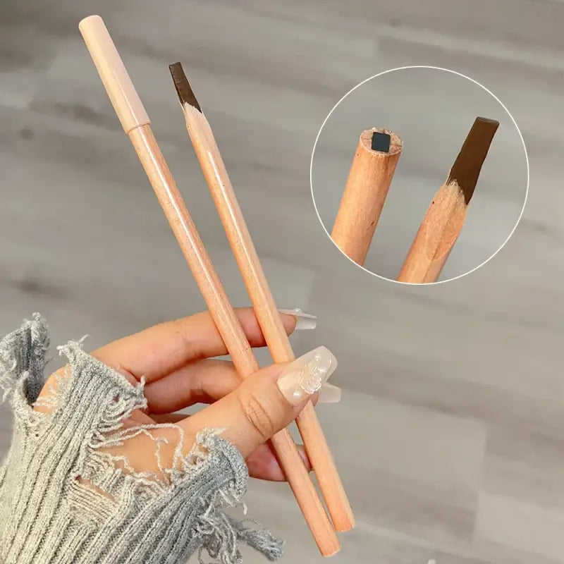 Eyebrow pencils with wood casing.